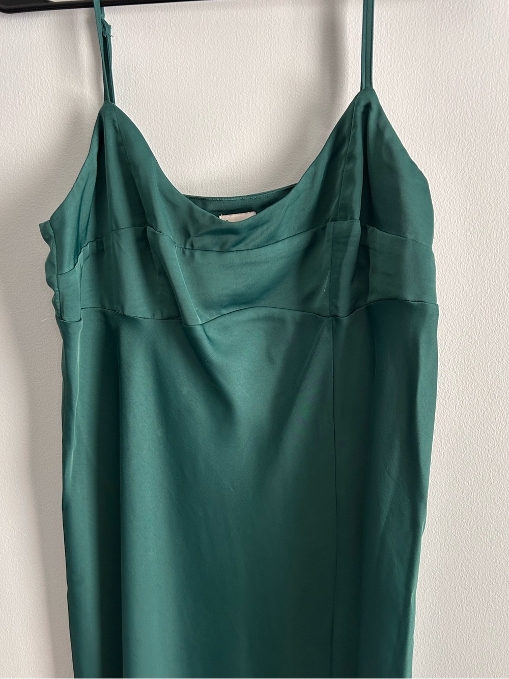 A New Day Emerald Green Slip Midi Dress Size M Satin Cami Dress - Picture 3 of 4